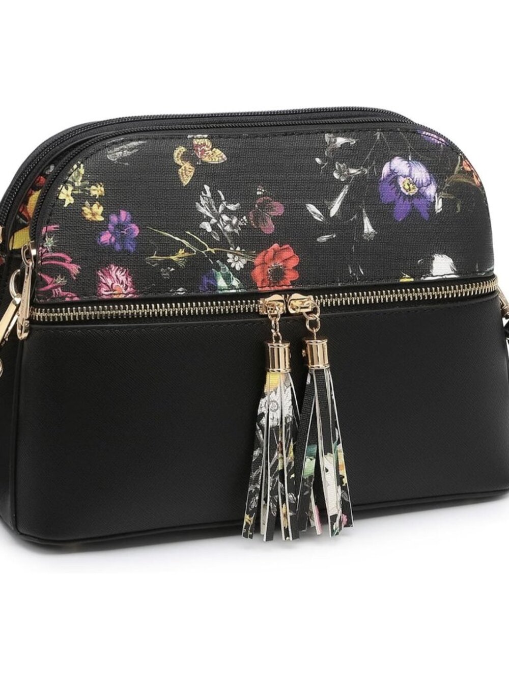 Women Tassel Zipper Pocket Crossbody Bag Shoulder Purse Fashion Travel Bag with
